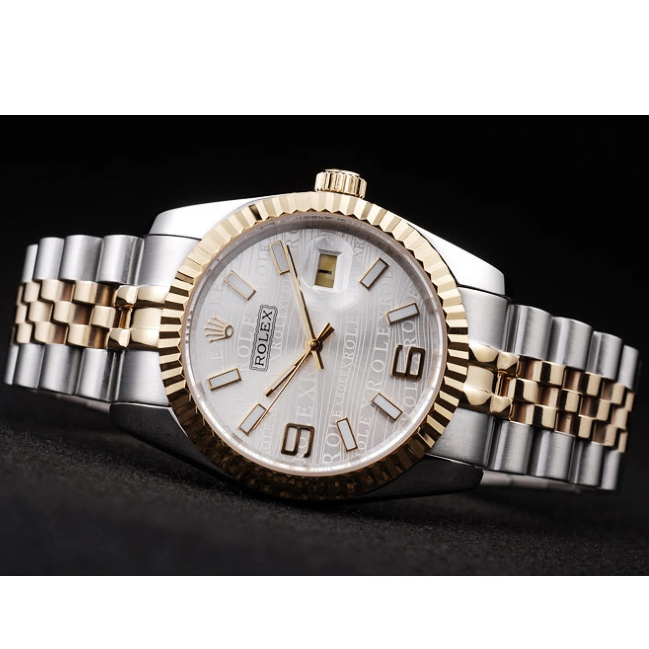 Rolex aaa copy 18k Steel Silver Gold Tone 98084 Stainless DateJust Rolex Two Dial Plated 0523